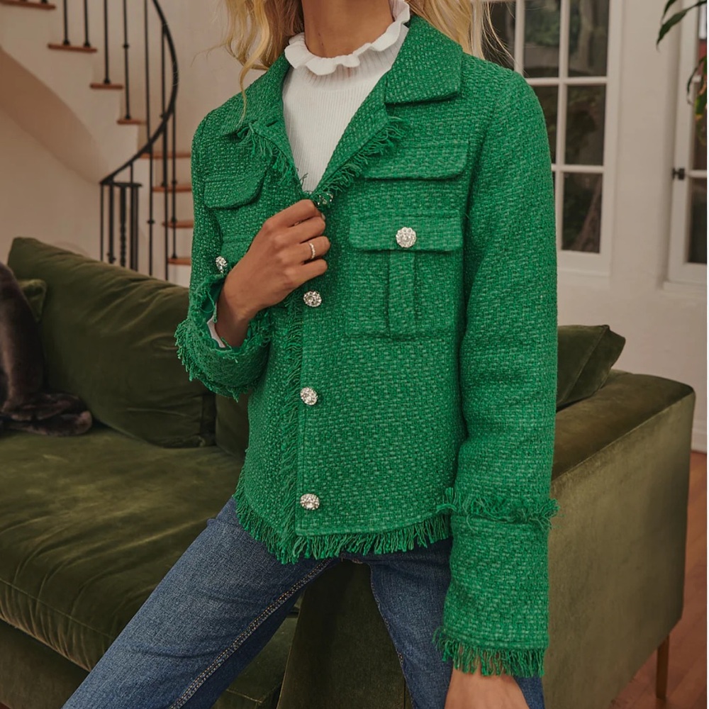 Sugarlips Emerald Tweed Blazer